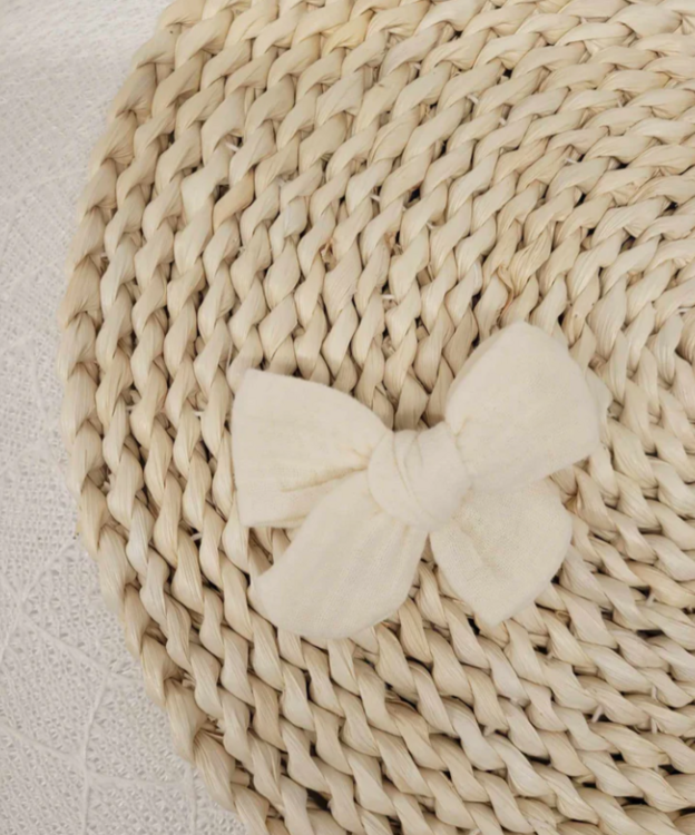 ANANAS CO | Pince Boucle en Mousseline de Coton - Ivoire