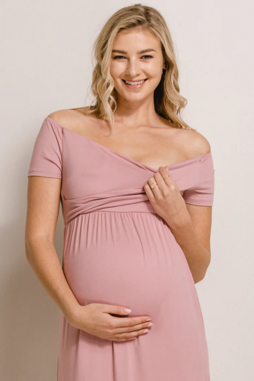 HELLO MIZ | Robe Maxi à Épaules Dénudées - Rose