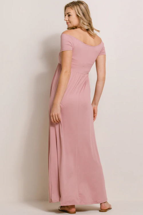 HELLO MIZ | Robe Maxi à Épaules Dénudées - Rose