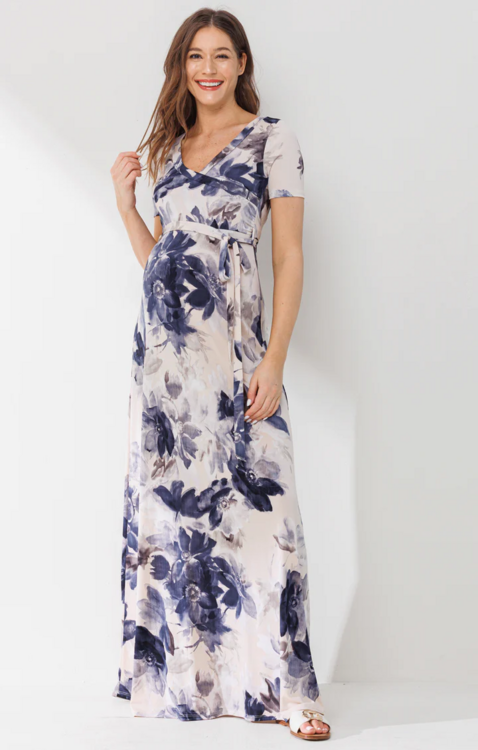 HELLO MIZ | Robe Longue d'Allaitement - Fleurie