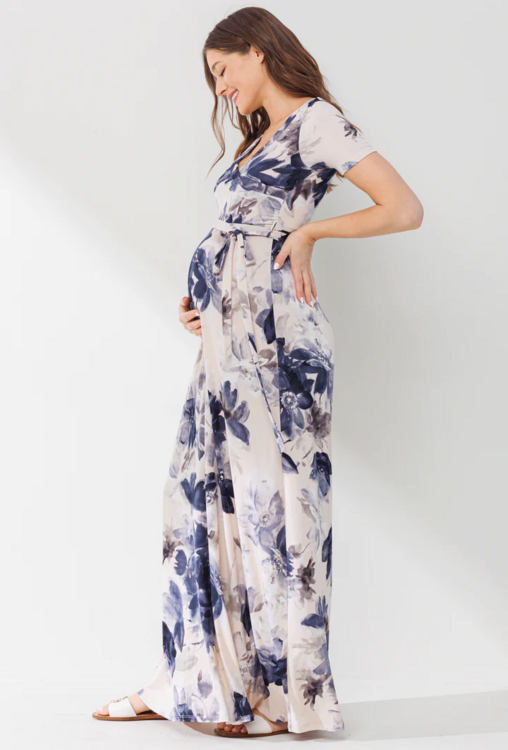 HELLO MIZ | Robe Longue d'Allaitement - Fleurie