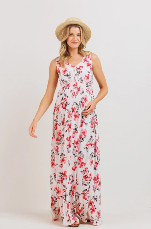 HELLO MIZ | Robe Longue Fleurie avec Taille Élastique