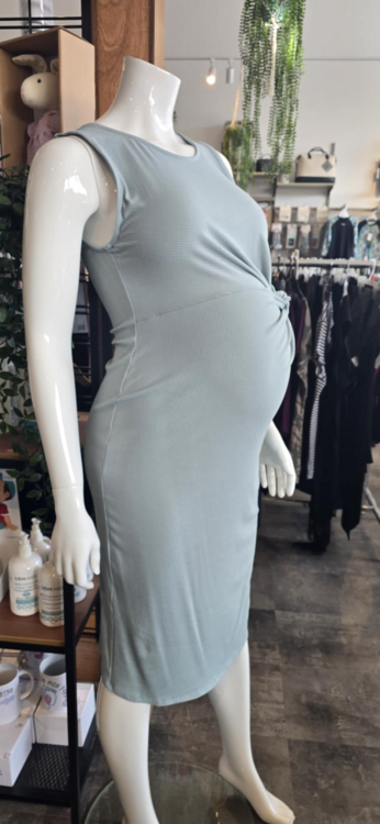 HELLO MIZ | Robe Côtelée à Détail Torsadé - Sauge