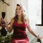 ROSE MATERNITÉ | Robe en Velours - ABBEY - Rouge amour