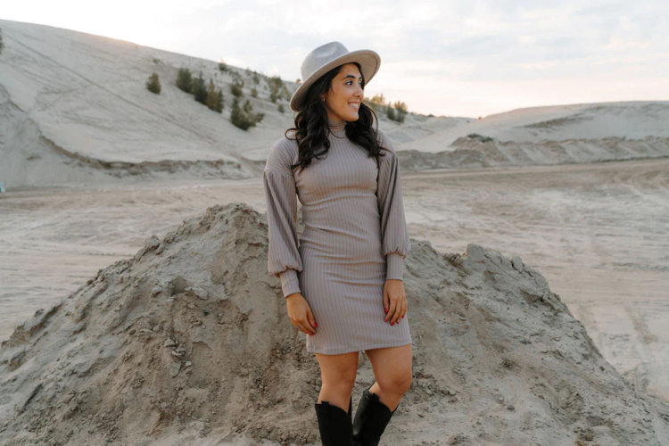 ROSE MATERNITÉ | Robe - ALINE - Taupe