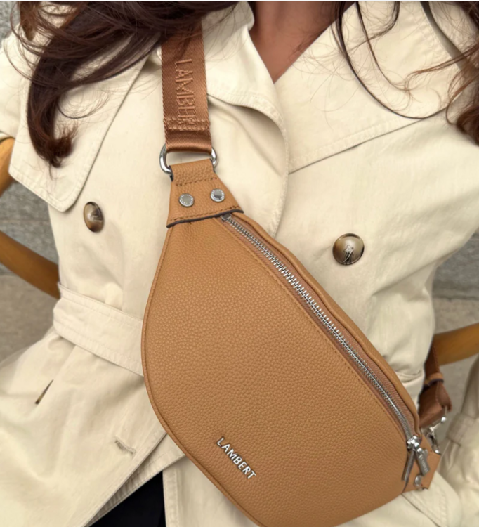 LAMBERT | Le Sarah - Sac banane en cuir vegan - Camel