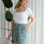 ROSE MATERNITÉ | Short à Fleurs Aquarelle - Lilas & turquoise