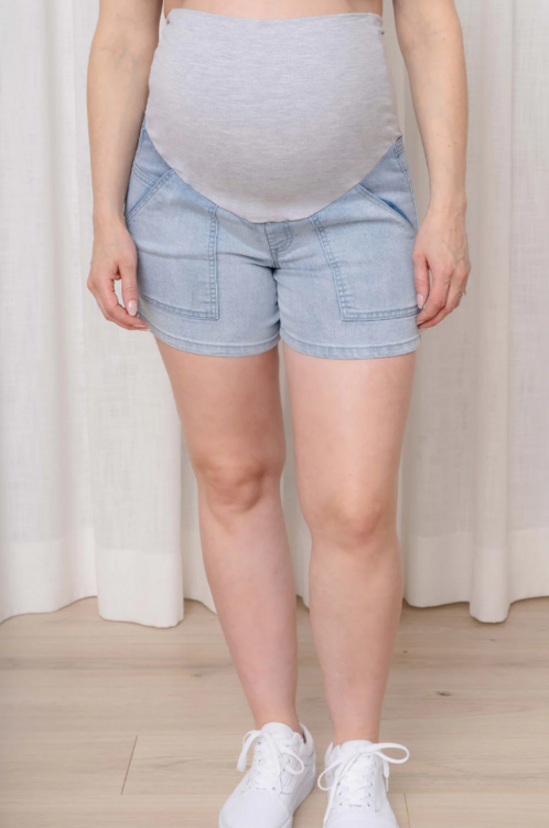 ROSE MATERNITÉ | Short en Jeans Rétro - Bleu pâle