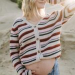 ROSE MATERNITÉ | Cardigan Rayé à Boutons - Multicolores