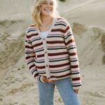 ROSE MATERNITÉ | Cardigan Rayé à Boutons - Multicolores