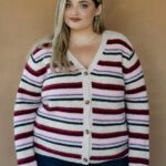 ROSE MATERNITÉ | Cardigan Rayé à Boutons - Multicolores