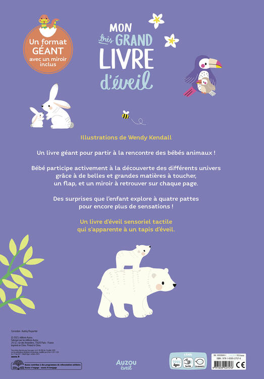 AUZOU | Mon très grand livre d'éveil - Les bébés animaux