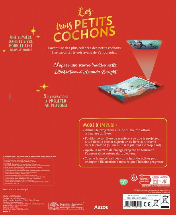 AUZOU | Les Trois Petits Cochons - Avec projecteur