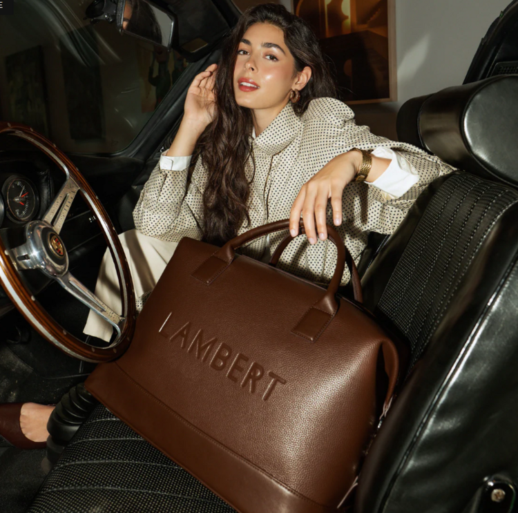 LAMBERT | Le Mae - Petit sac de voyage en cuir vegan - Chocolate