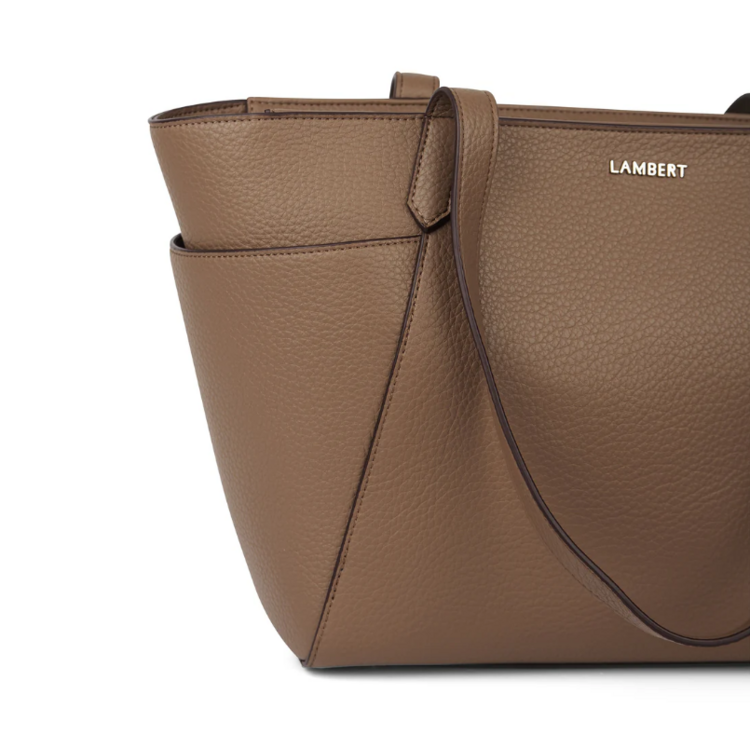 LAMBERT | Le Opale - Moyen sac fourre-tout en cuir vegan - Taupe