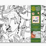 FUNNY MAT | Tapis de Coloriage Format Compact - Dinos et paresseux - Paquet de 2