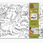 FUNNY MAT | Tapis de Coloriage Format Compact - Dinos et paresseux - Paquet de 2