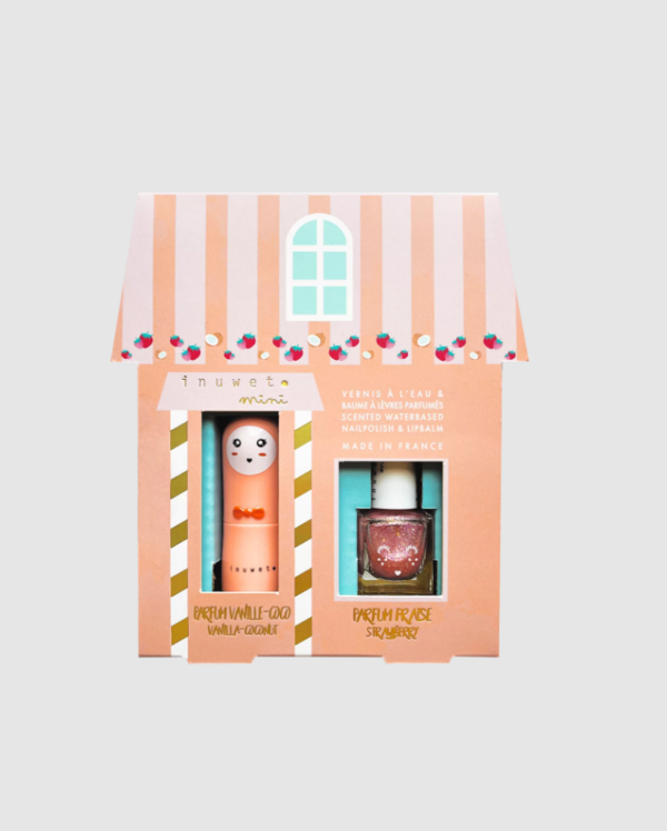 INUWET | Coffret Juliette Vernis et Baume - Fraise et vanille-coco