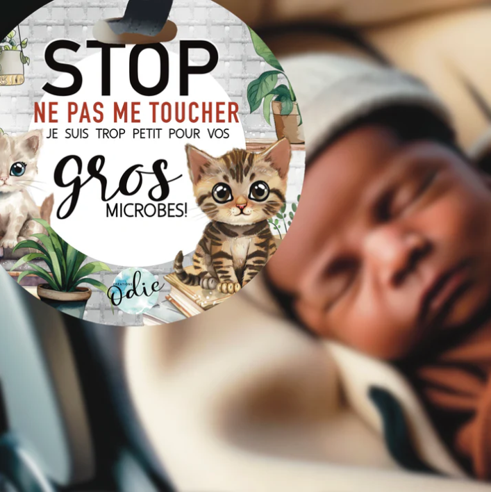 CRÉATIONS ODIE | Afichette "Ne Pas Toucher" - Petits chatons