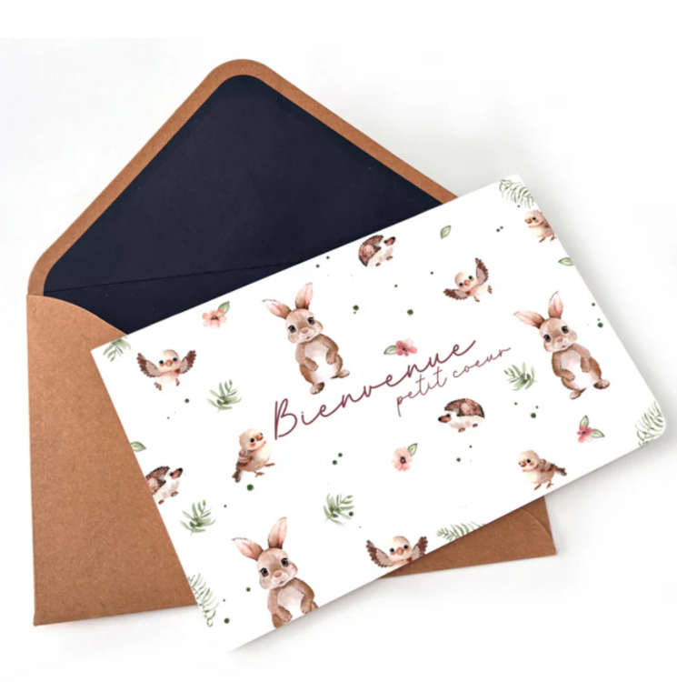 CRÉATIONS ODIE | Carte de souhait - Bienvenue petit coeur
