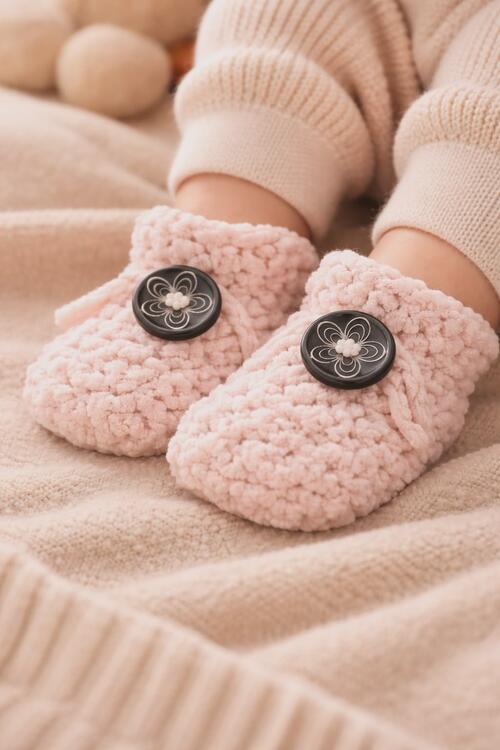 FAIT À LA MAIN | Pantoufles et Tuque - Rose pâle