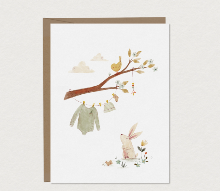 MIMOSA DESIGN | Carte de souhaits pour shower grand format - Douce attente