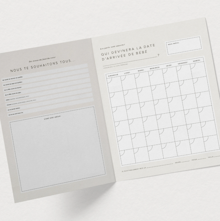 MIMOSA DESIGN | Carte de souhaits pour shower grand format - Douce attente