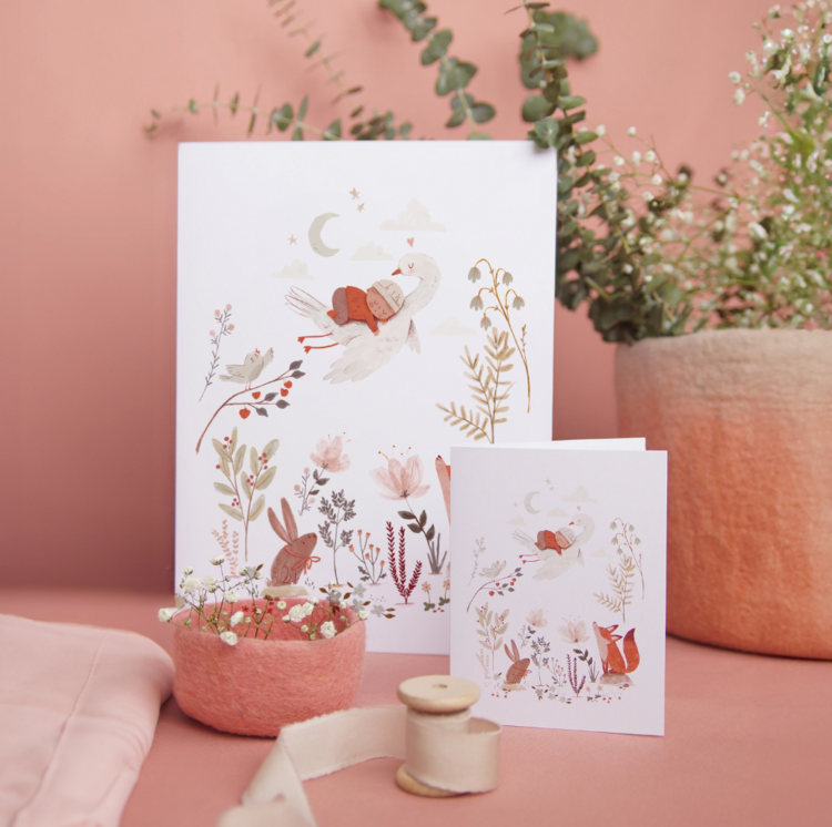 MIMOSA DESIGN | Carte de souhaits pour shower grand format - Tendresse