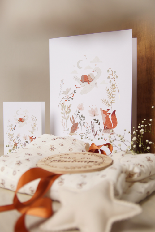 MIMOSA DESIGN | Carte de souhaits pour shower grand format - Tendresse