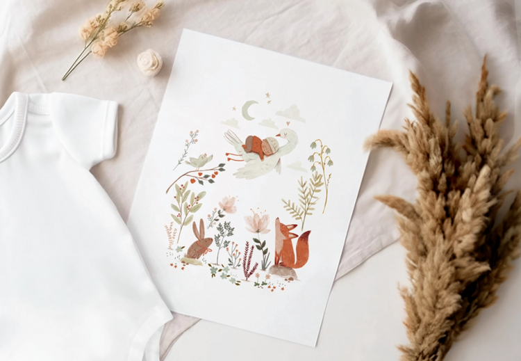 MIMOSA DESIGN | Carte de souhaits pour shower grand format - Tendresse
