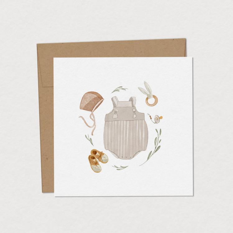MIMOSA DESIGN | Carte de souhaits pour shower , Trousseau de naissance