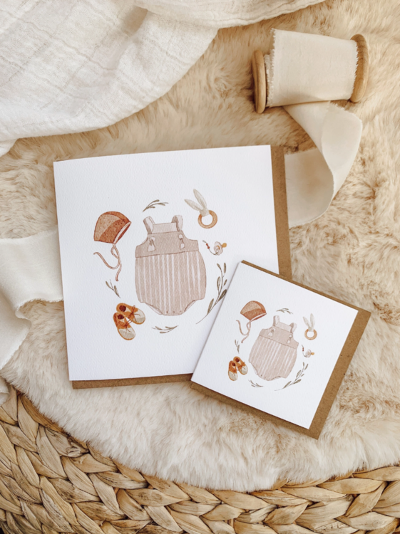 MIMOSA DESIGN | Carte de souhaits pour shower , Trousseau de naissance