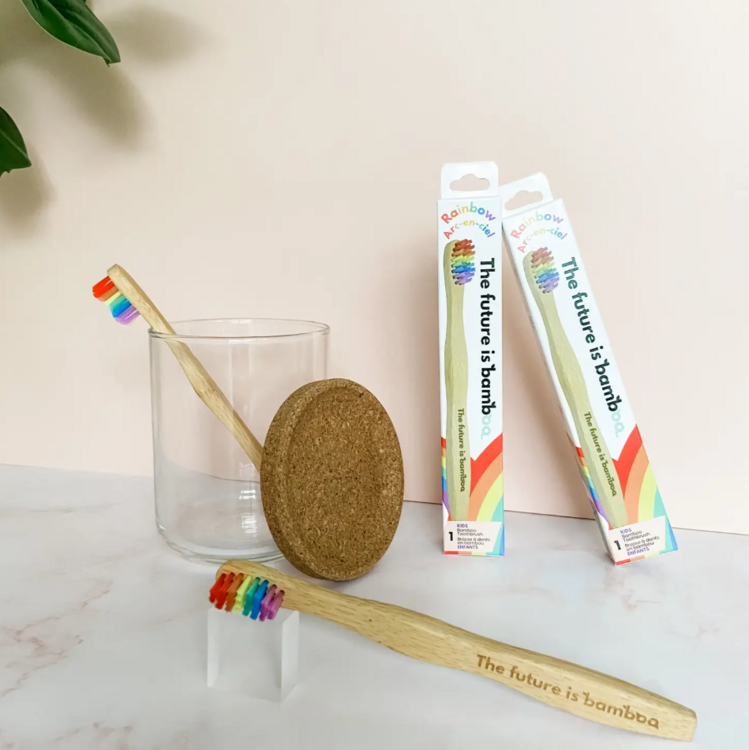 Brosses à Dents en Bambou Doux pour Enfant - Arc-en-ciel