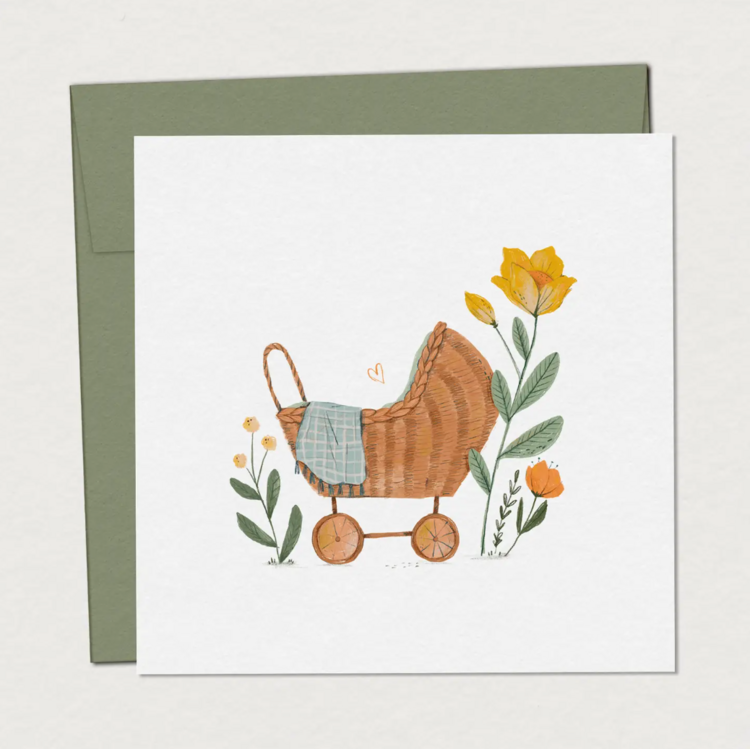 MIMOSA DESIGN | Carte de souhaits pour naissance - Landeau