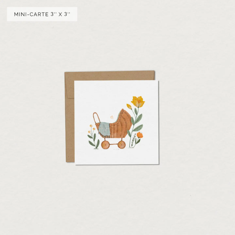 MIMOSA DESIGN | Mini carte de souhaits pour naissance - Landeau