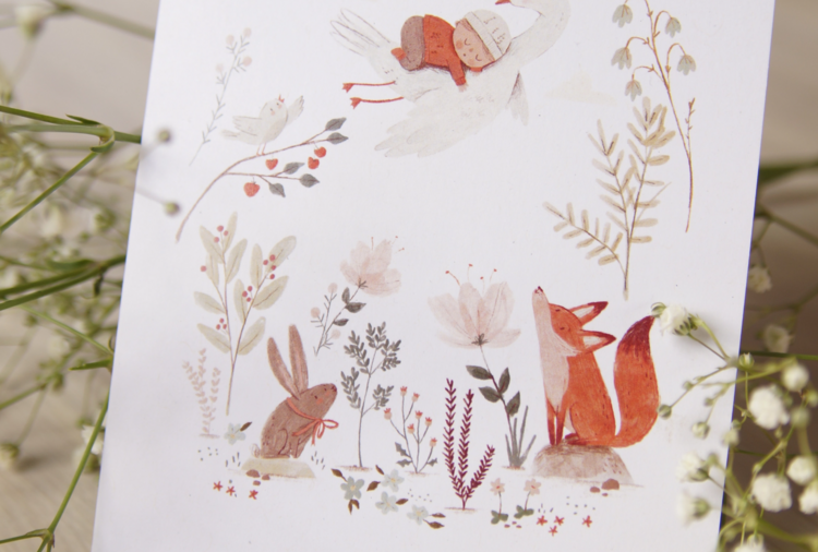 MIMOSA DESIGN | Carte de souhaits pour shower - Tendresse
