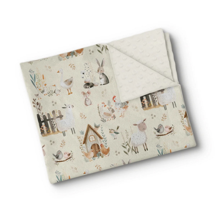 OLEOOPS | Couverture Minky - Ferme rustique