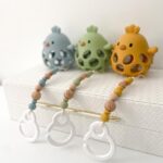 Création Jade | Duo Accrocheur et jouet dentition - Poule bleu