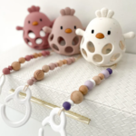 Création Jade | Duo Accrocheur et jouet dentition - Poule confetti