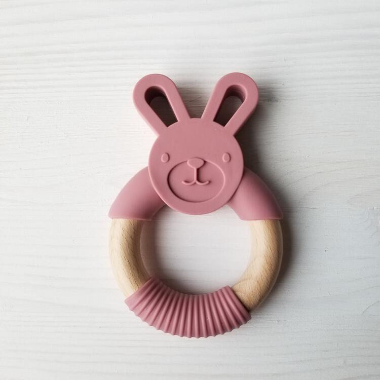 CRÉATION JADE | Anneaux de Dentition - Lapin - Rose profond