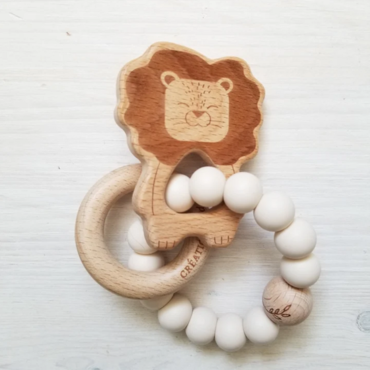 CRÉATION JADE | Hochet - Lion - Ivoire