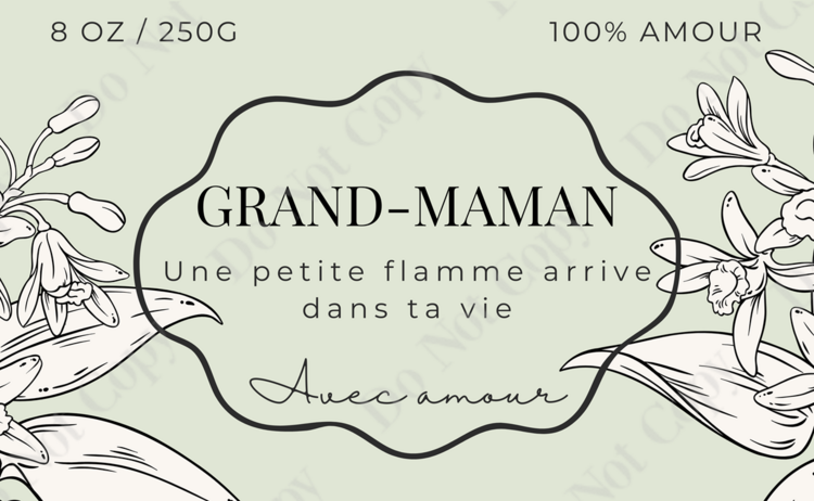 BEBE MEGHAN | Bougie de Cire de Soja - Grand-maman #30 - 8 oz