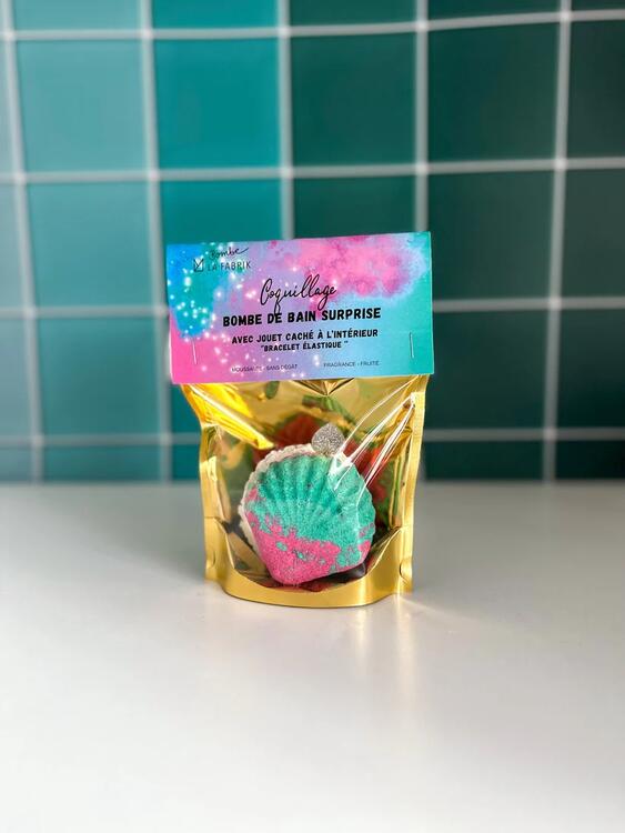 LA FABRIK | Bombe de Bain Surprise - Pearl - Coquillage bracelet élastique