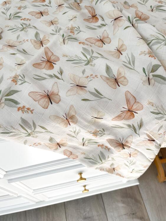 CRÉATION JADE | Mousseline de Bambou & Coton - Papillons