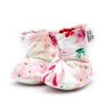 BEBE Ô CHAUD | Pantoufles à Velcro - Floral rose (9-18 mois)