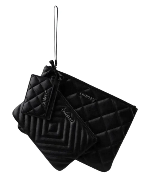 LAMBERT | Le Elle - Trio de pochettes en cuir vegan - Noir