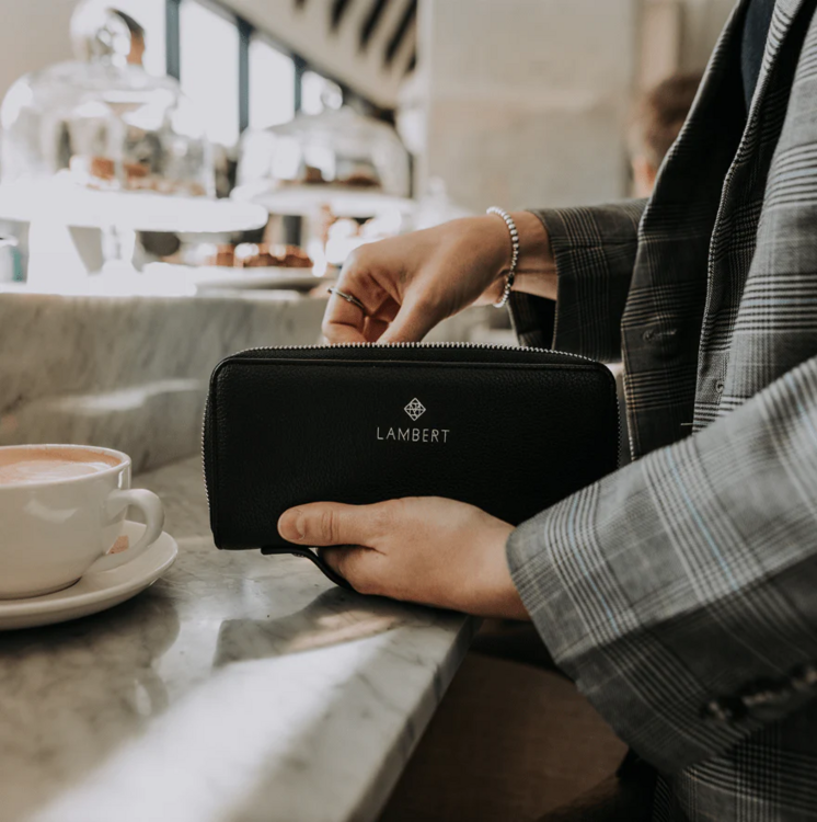 LAMBERT | Le Meli - Portefeuille en cuir vegan - Noir