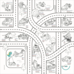 BIMOO | Nappe à Colorier - Transport - 45x45