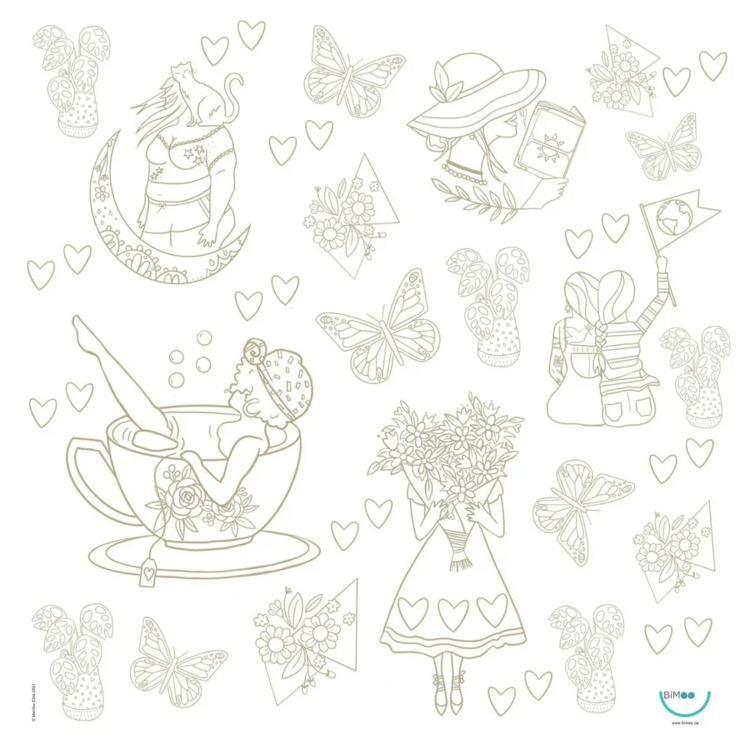 BIMOO | Nappe à Colorier - Rêve - 45x45