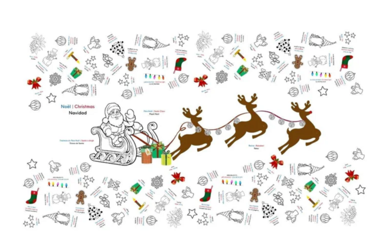 BIMOO | Nappe à colorier - Noel 45x45